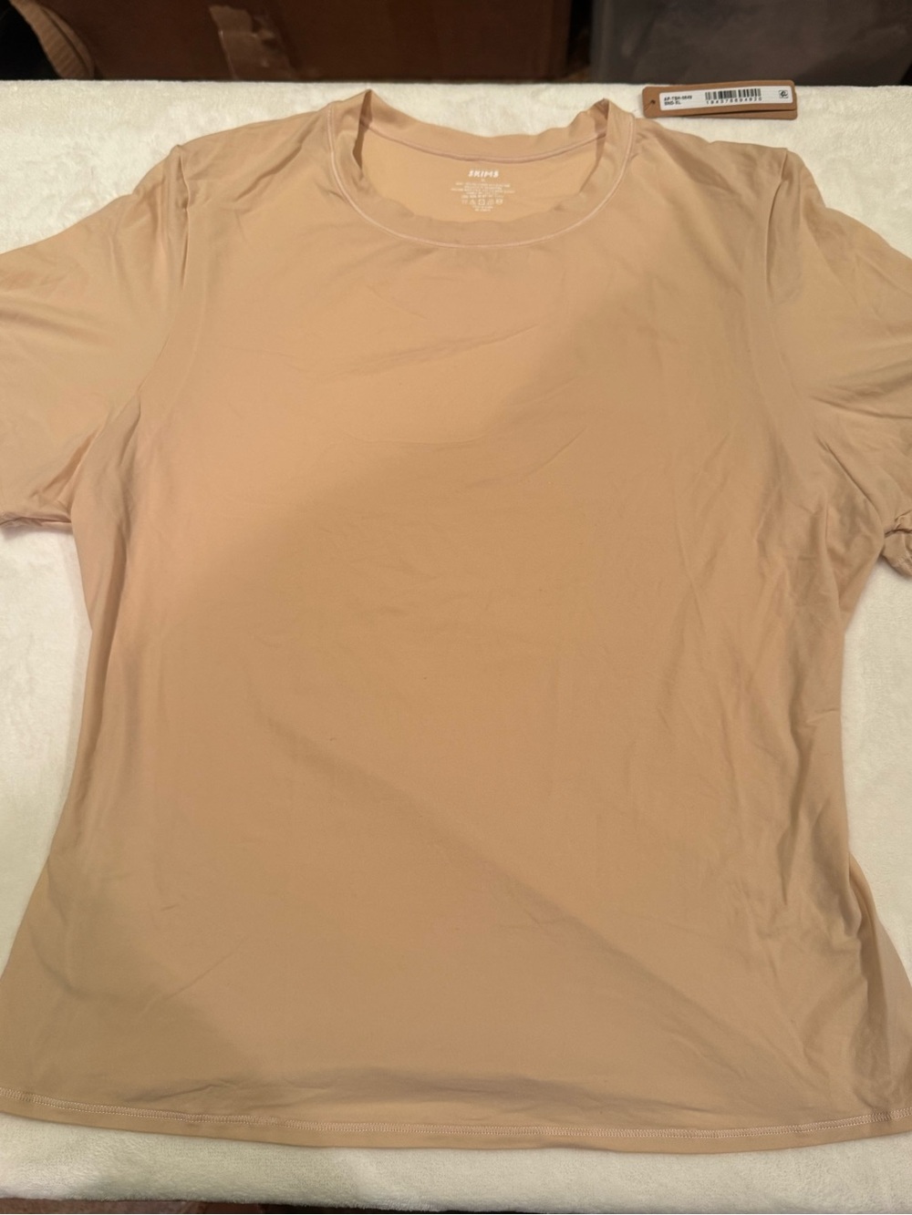 NWT SKIMS Fits Everybody Shirt Short Sleeve Crewneck Tee - Nude XL